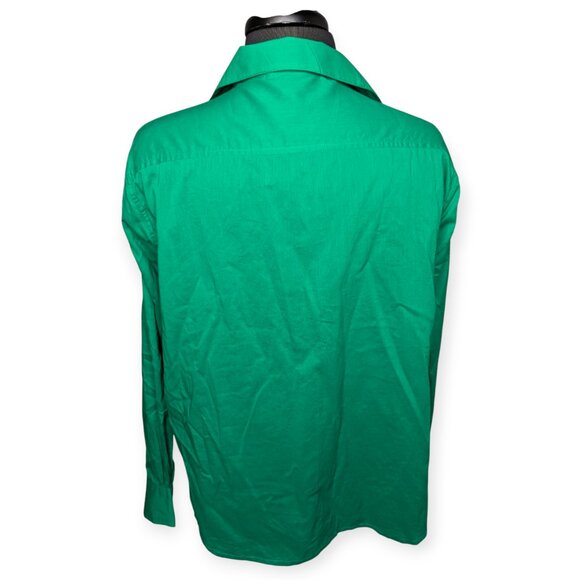 Sigrid Olsen Chic Green Collared Button Front Long Sleeve Shirt Size Medium - Picture 7 of 14